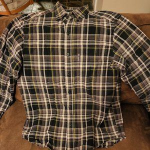 Men's LS Columbia Purple & Black Plaid Shirt Size Small